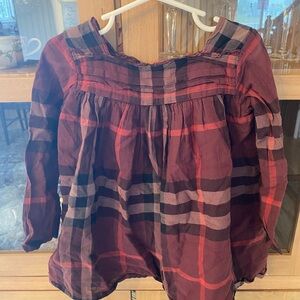 Burberry Kids Plaid Dress - Red and Black
